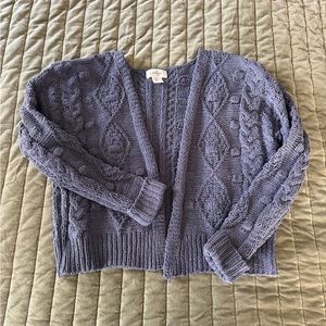 NWOT Jessica Simpson Blue Chucky Knit Cropped Sweater Cardigan
